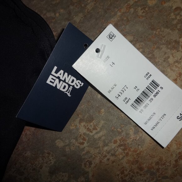 Lands End Women UPF 50 Underwire Twist Bikini Top Black 14 $42 Chlorine resistan - Picture 3 of 7